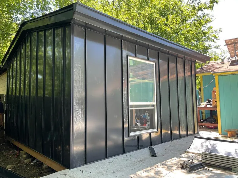 Black standing seam metal wall panels for Metal Roof Installation in Readington